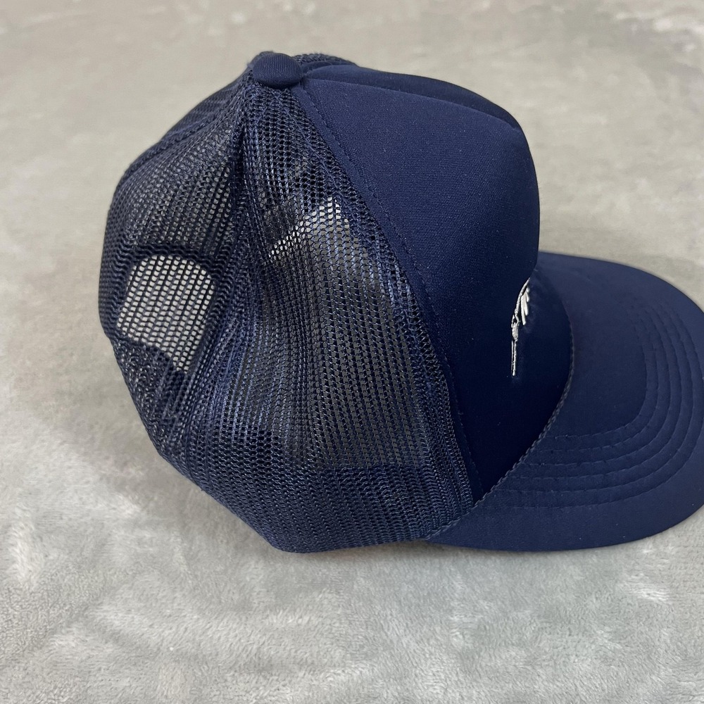 Wingfoot Hat Cap Snap Back One Size Navy Blue Trucker Mesh Embroidered Mens - Picture 5 of 8